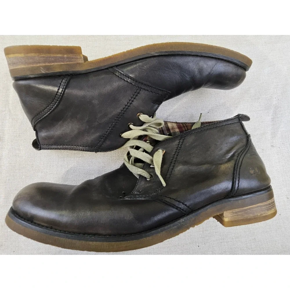 Bed Stu Draco Chukka Boots Leather Lace Up Ankle‎ Mens 12.5 Brown Distressed